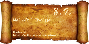 Walkó Ibolya névjegykártya